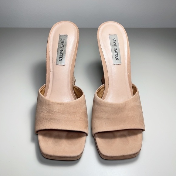 STEVE MADDEN | LIPA LEATHER SQUARED TOE FLARE HEEL PUMP - Picture 4 of 9